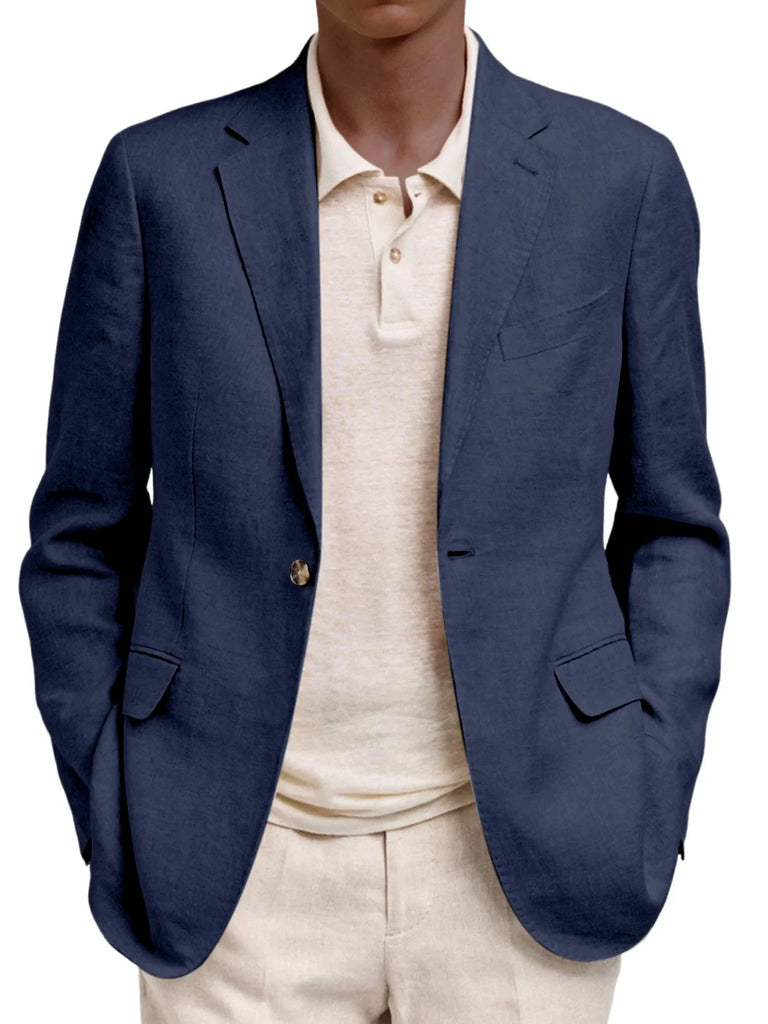 Leisure Men's Long Sleeve Lapel Pocket Business Suit Coat