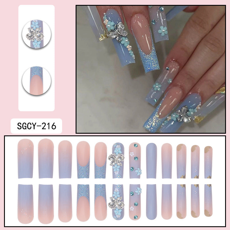 Rhinestone Nails Bling Wedding Press On Nails With Design For Women And Girls CN106