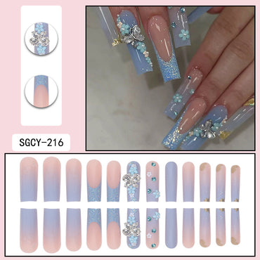 Rhinestone Nails Bling Wedding Press On Nails With Design For Women And Girls CN106