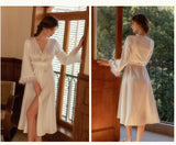 Morning Gown Feather Robe Wedding Bridesmaid Satin Robes for Wedding Party CN41
