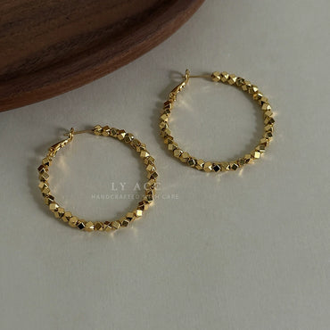Classic Leather Metal Large Circle Earrings