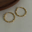 Classic Leather Metal Large Circle Earrings