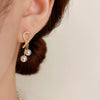 Elegant Zircon Knot Pearl Light Luxury Earrings