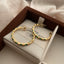 Classic Leather Metal Large Circle Earrings