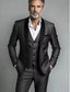 Elegant Classic 3 Piece Men's Suit with Regular Fit and Sophisticated Peak Lapel