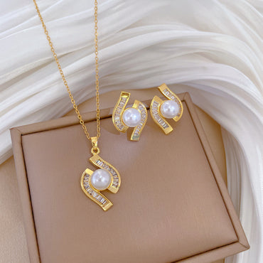 Flash Diamond Tassel Luxury Dress Accessories Dinner Clavicle Necklace Earring CN308