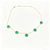 Elegant Green Flower Gold-plated Necklace