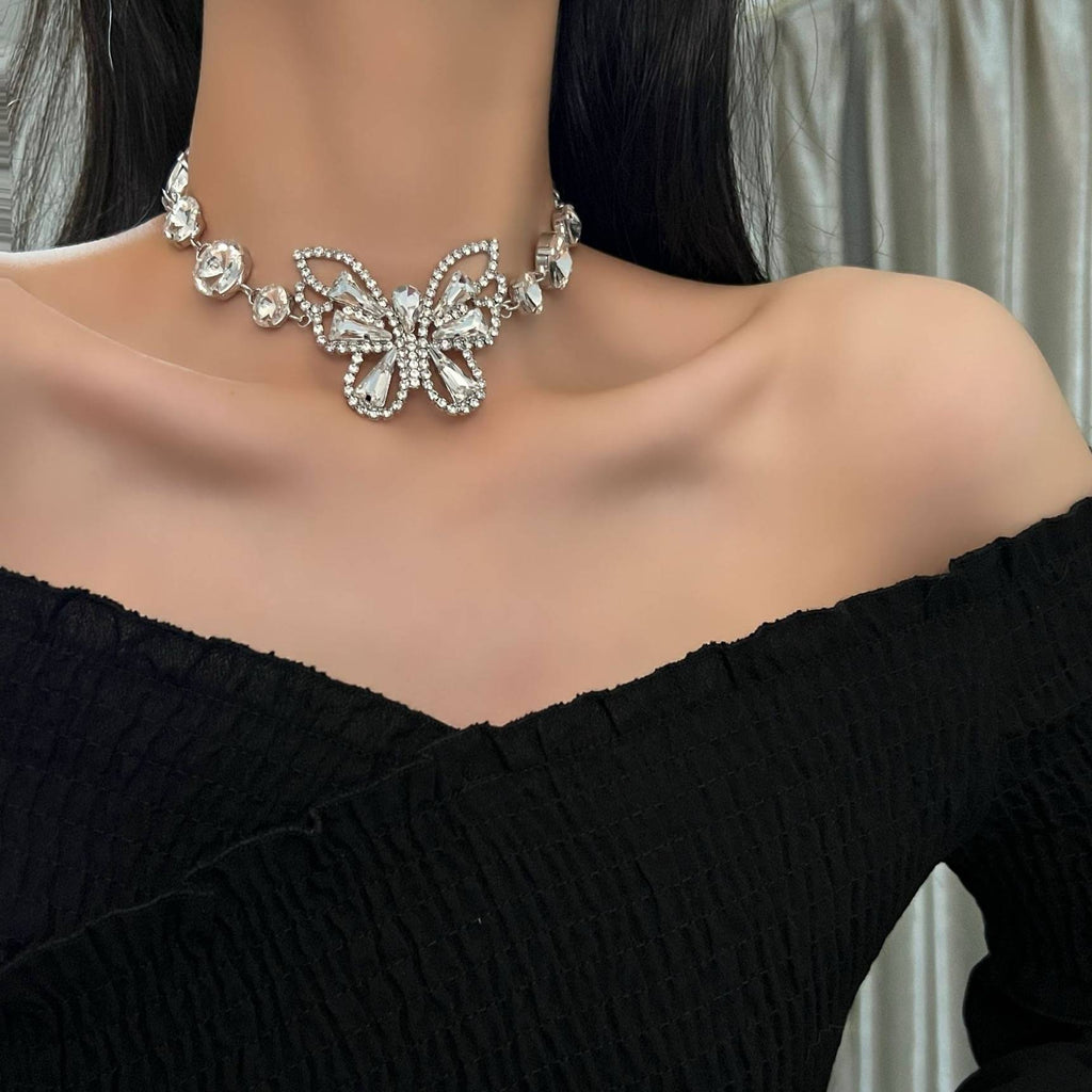 Flash Diamond Tassel Necklace Luxury Dress Accessories Dinner Clavicle Necklace CN87