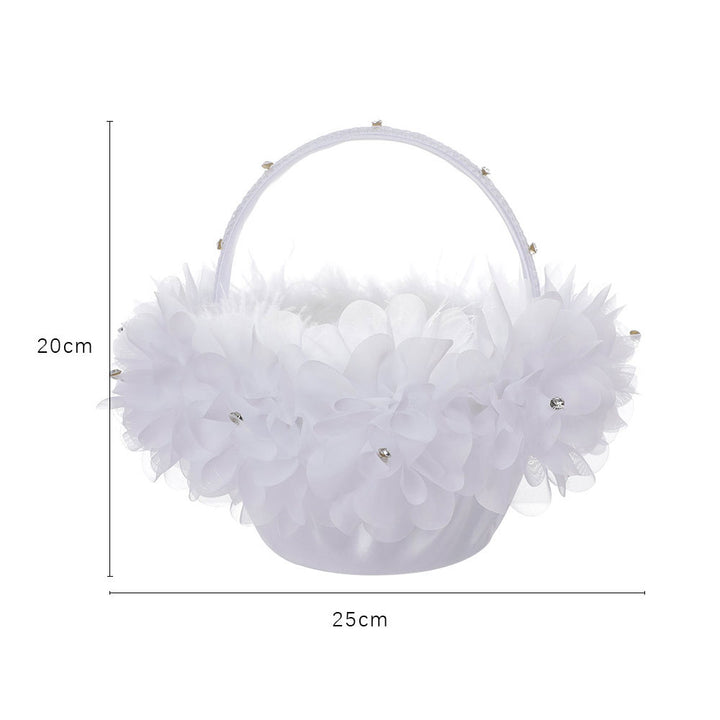 Wedding Flower Basket Pure White Flower Flower Girl Flower Basket, HL-5726