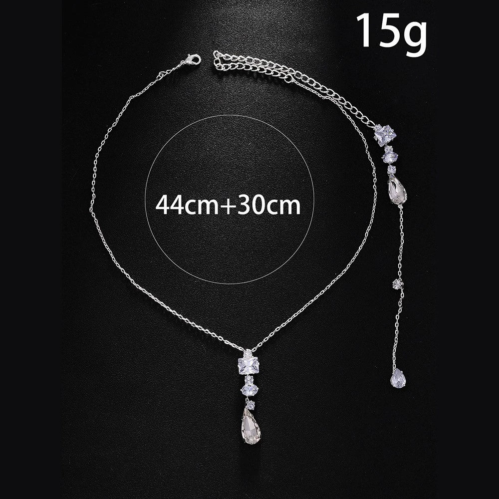 Bridal Wedding Pearl Necklace With Tassel Back Chain