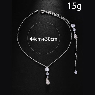 Bridal Wedding Pearl Necklace With Tassel Back Chain