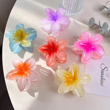 Summer Frangipani Hair Clip – Romantic Flower Hair Claw for Updos
