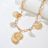 Bohemian Pearl & Shell Choker Necklace – Beachy Layering Piece