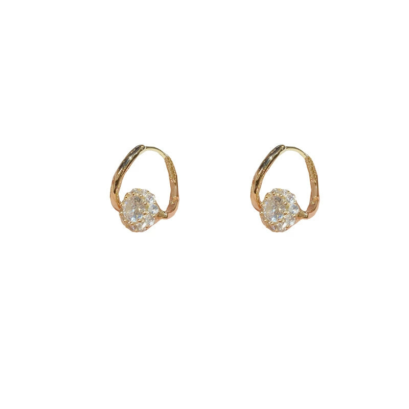 Golden Exquisite Zircon Ear Buckle