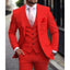 Red Classic 3 Piece Men's Suit with Regular Fit and Sophisticated Peak Lapel