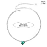 Luxury Emerald Love-shaped Necklace Clavicle Chain ins Necklace