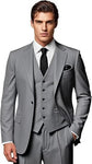 Classic 3 Piece Men's Suit with Regular Fit and Sophisticated Peak Lapel