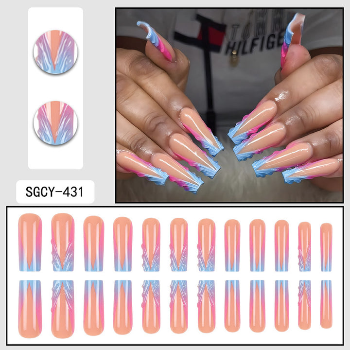 Rhinestone Nails Bling Wedding Press On Nails With Design For Women And Girls CN101