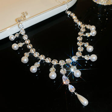 Flash Diamond Tassel Necklace Luxury Dress Accessories Dinner Clavicle Necklace CN153