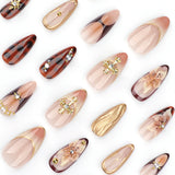 Rhinestone Fake Nails, False Nails Bling Wedding Press On Nails With Design For Women And Girls