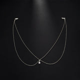 Bridal Wedding Pearl Necklace With Tassel Back Chain