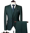 Classic 3 Piece Men's Suit with Regular Fit and Sophisticated Peak Lapel