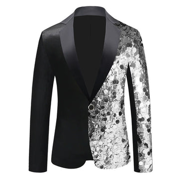 Gold Silver 1 Piece Men's Suit Sequin Jacket