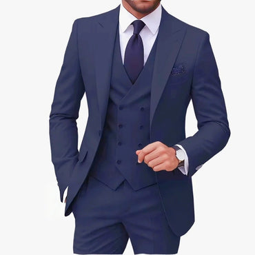 Casual Men's 3 Pieces Mens Suit Regular Fit Notch Lapel Tuxedos (Blazer+vest+Pants) CN556