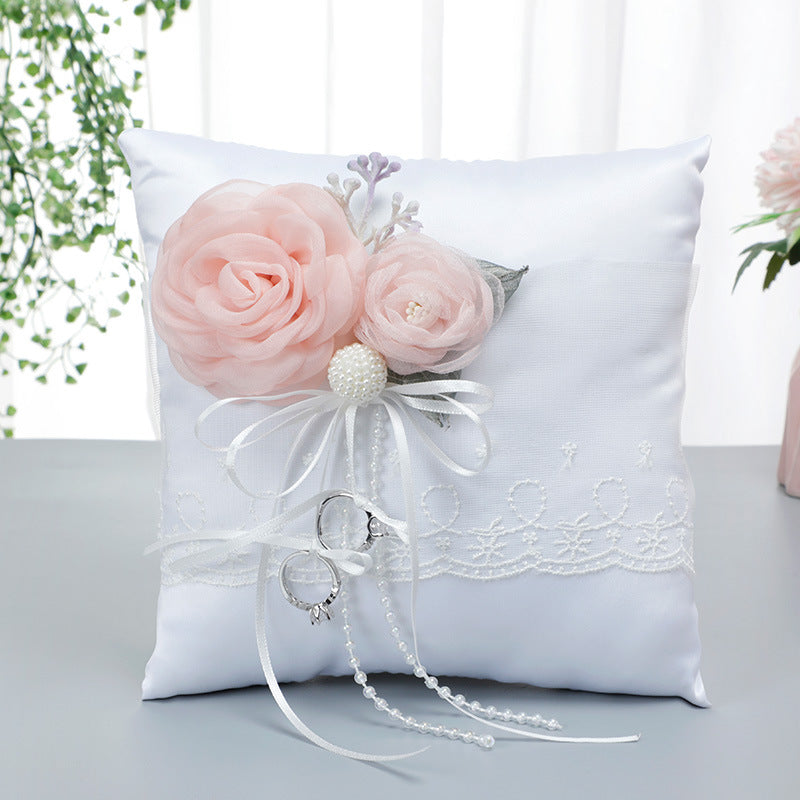 New Arrival Creative and Unique Portable Simulation Flower Decoration Wedding Ring Pillow, JZH-5944