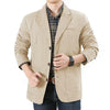 LIght Khaki Denim Suit Men's Casual Plus Size Jacket