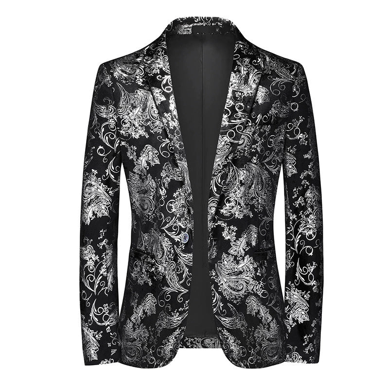 Gold Silver 1 Piece Men's Suit Sequin Jacket