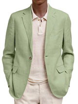 Leisure Men's Long Sleeve Lapel Pocket Business Suit Coat