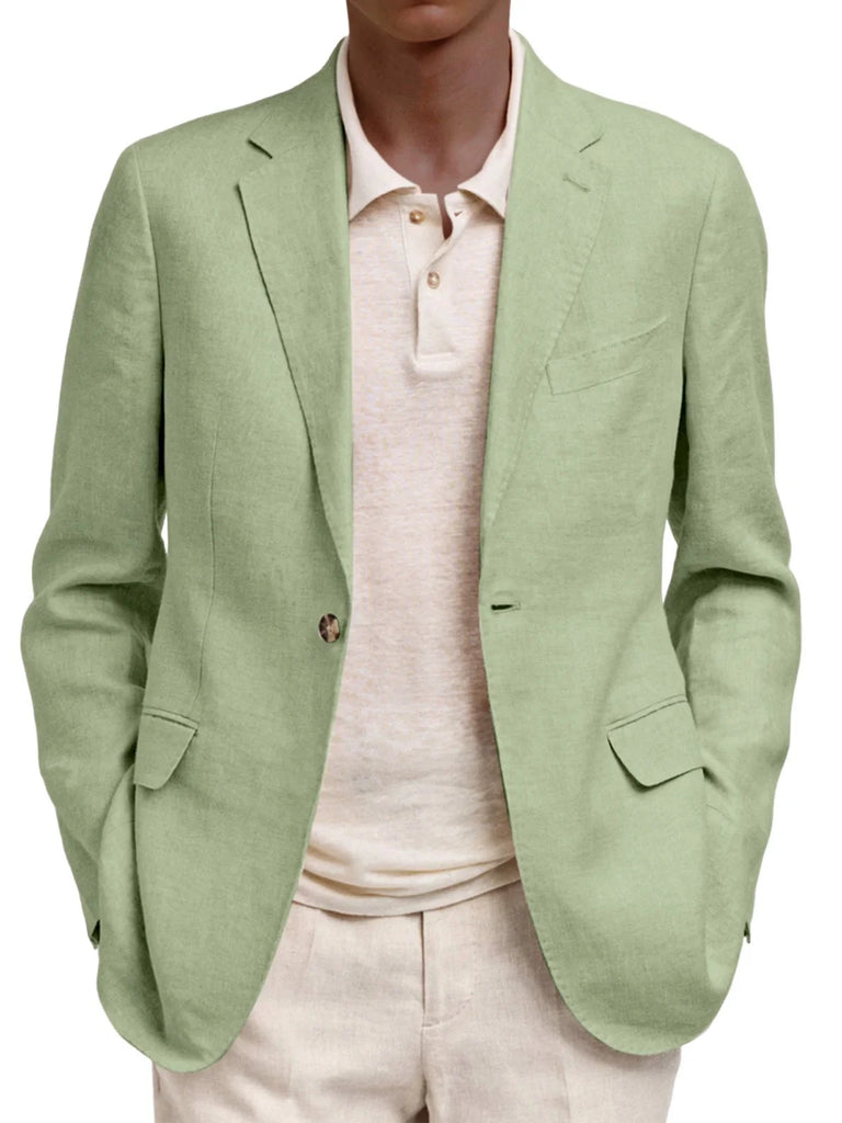 Leisure Men's Long Sleeve Lapel Pocket Business Suit Coat