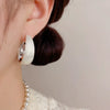 Retro Thick Silver Mixed Color Circle Earrings
