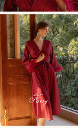 Morning Gown Feather Robe Wedding Bridesmaid Satin Robes for Wedding Party CN41