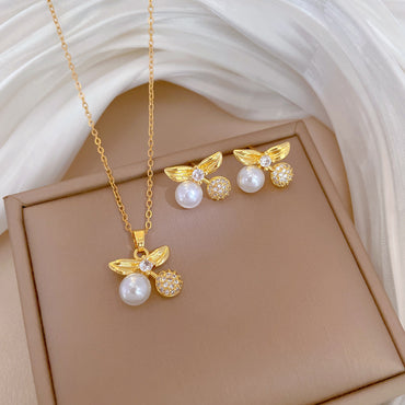 Flash Diamond Tassel Luxury Dress Accessories Dinner Clavicle Necklace Earring CN331