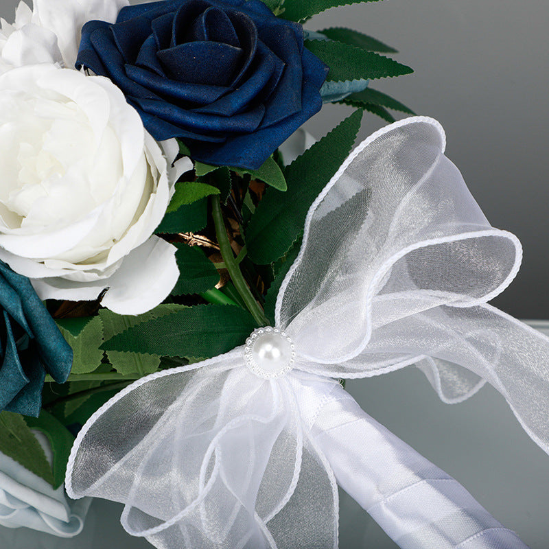 Wedding Flower For The Groom And Bride, Simulated Rose Wedding Bouquet, WF08