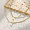 Simple Metal Square Pearl Necklace