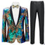 Men's Leaf Patterned Sequined Dinner Jacket 2 Color CN448