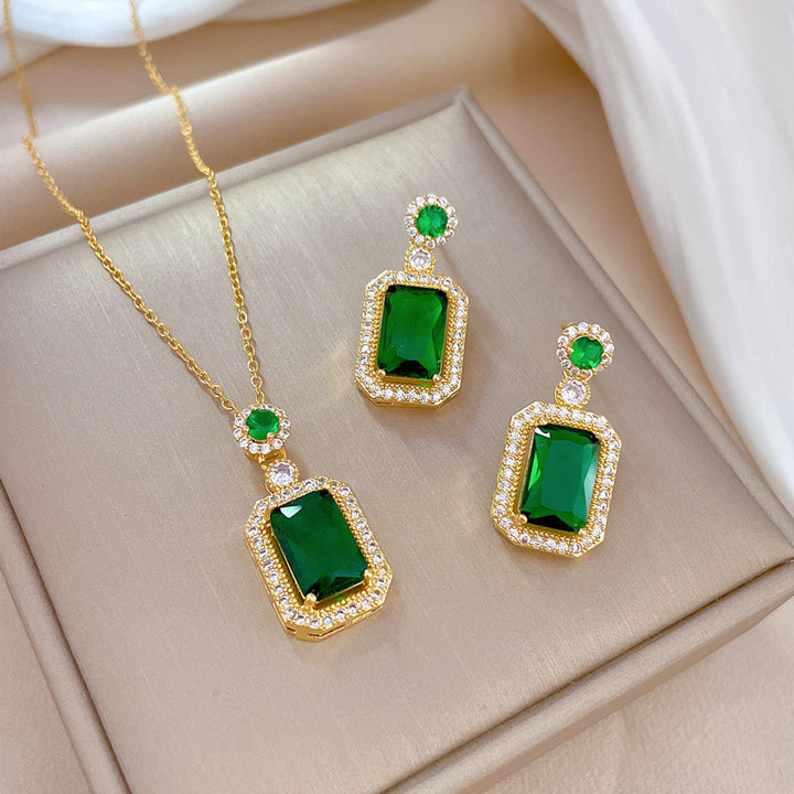 Flash Diamond Tassel Luxury Dress Accessories Dinner Clavicle Necklace Earring CN329