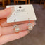 Elegant Silver Zircon Fish Tail Pearl Earrings