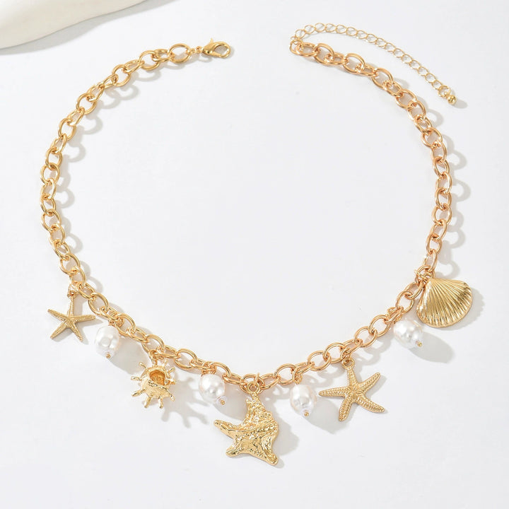 Bohemian Pearl & Shell Choker Necklace – Beachy Layering Piece