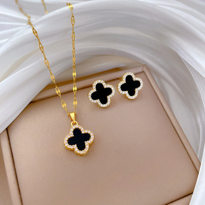 Flash Diamond Tassel Luxury Dress Accessories Dinner Clavicle Necklace Earring CN334