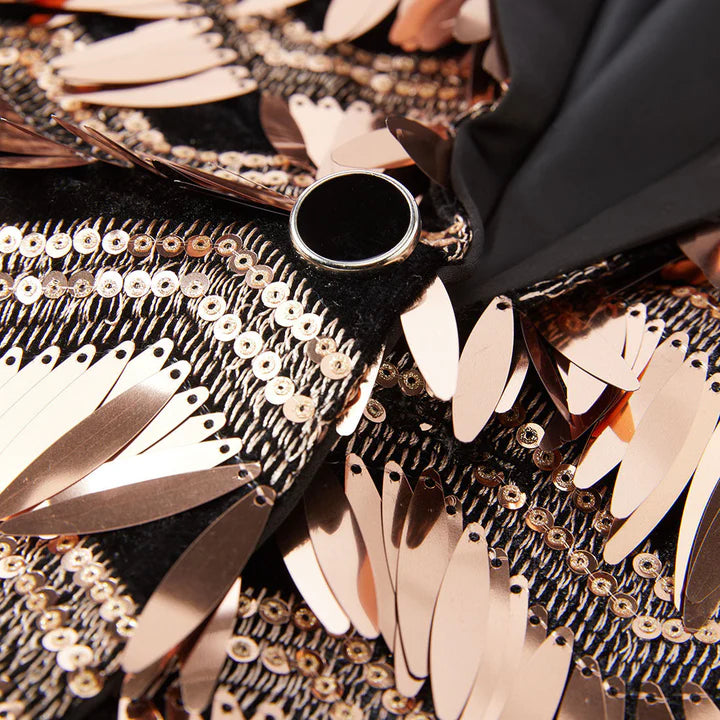 Men's Fashion Tuxedo Jacket Tassels Sequin Rose Gold CN446