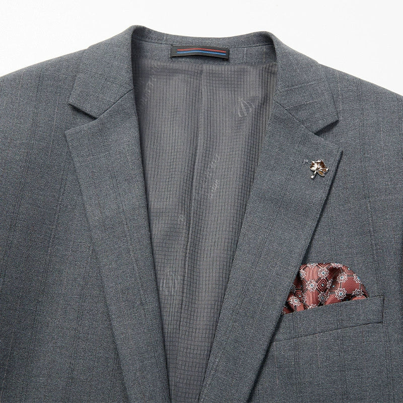Grey Men's Formal Suit Business Slim Gentleman Professional Two-piece Wedding Suit
