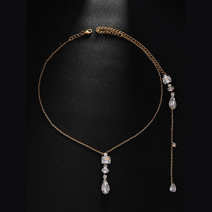 Bridal Wedding Pearl Necklace With Tassel Back Chain