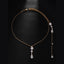 Bridal Wedding Pearl Necklace With Tassel Back Chain