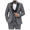 Classic 3 Piece Men's Suit with Regular Fit and Sophisticated Peak Lapel