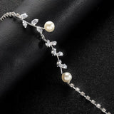 Bridal Wedding Pearl Necklace With Tassel Back Chain