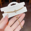 Exquisite Sparkling Zircon Four Leaf Flower Bracelet